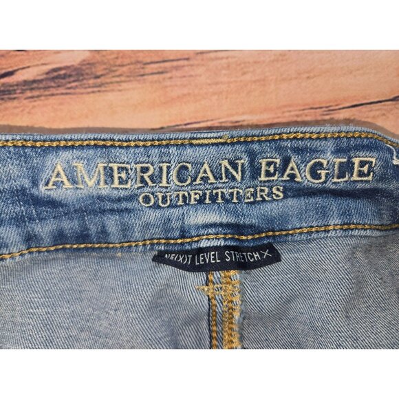 American Eagle Womens Distressed Jean Mini Skirt 8 - Picture 4 of 8